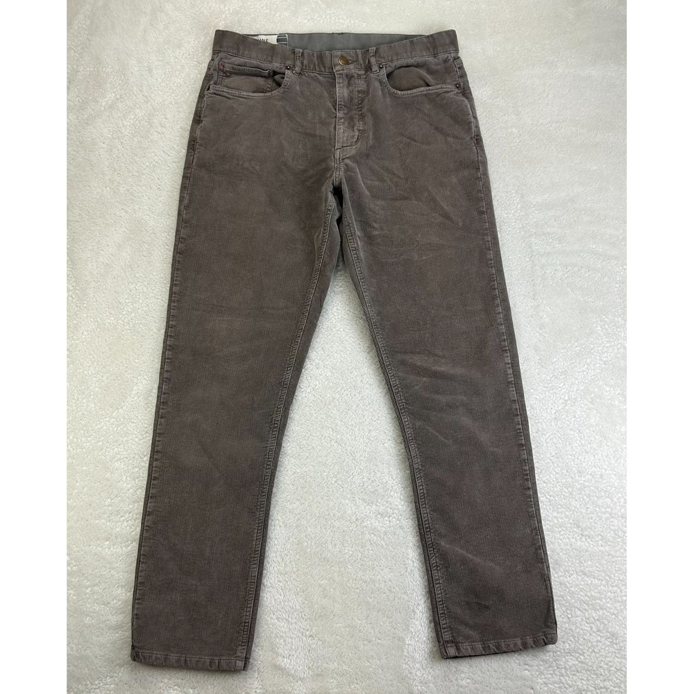 Marine Layer Corduroy Slim Straight Fit Pants Mens 32x29 Gray 5-Pocket Logo